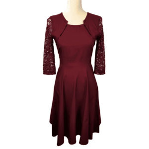 Viwenni women's burgundy lace dress size S